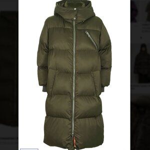 TOPSHOP BOUTIQUE ULTRA PUFFY OLIVE GREEN PARKA JACKET SIZE 2 / SMALL $189